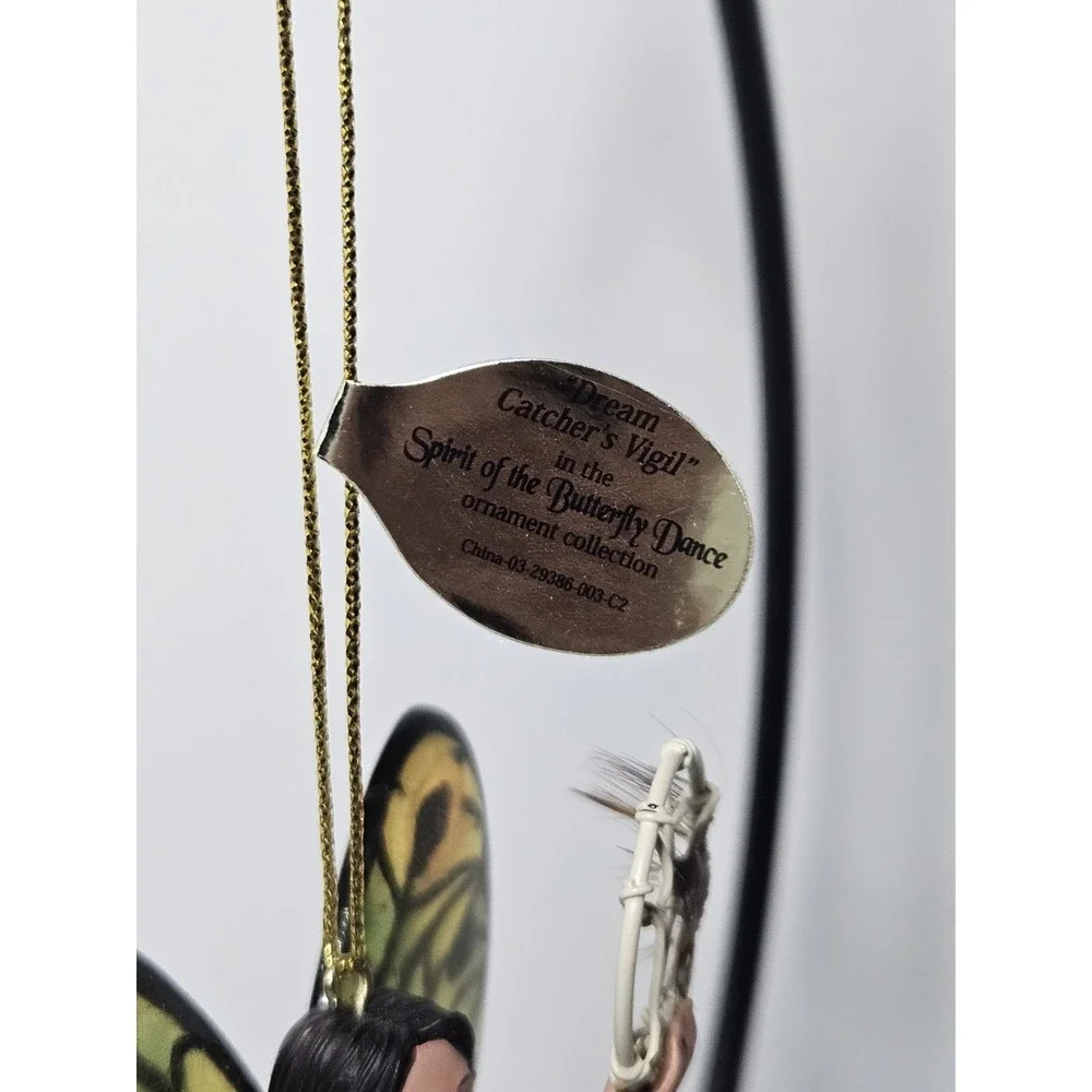 Vtg Ashton Drake Dream Catchers Vigil Spirit of the Butterfly Dance Ornament '03